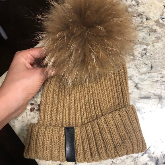 Camel wool scarf, hat, ear band